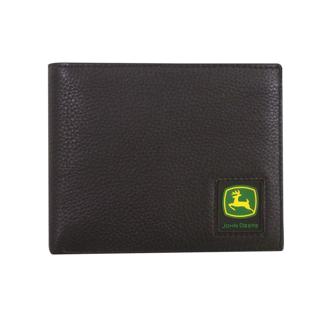 JD BLACK PEBBLE GRAIN LEATHER BIFOLD WALLET TRADEMARK LOGO The Tack House