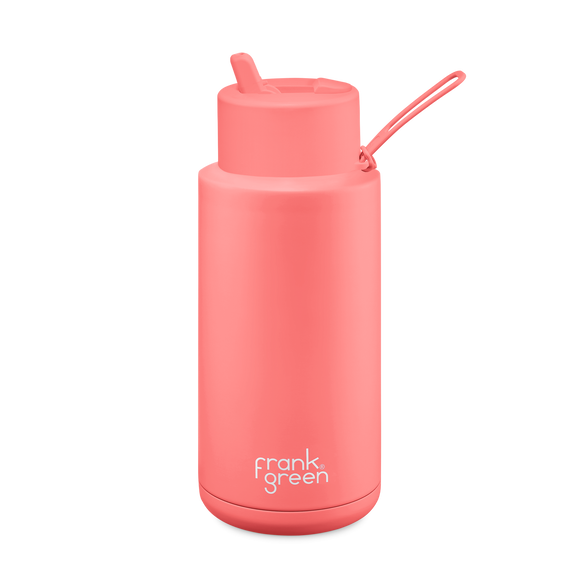 Frank Green Limited Edition Ceramic Reusable Bottle - 34oz / 1,000ml - Sweet Peach