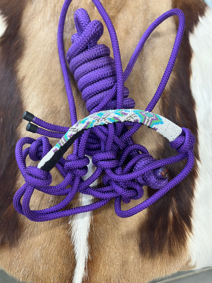 Beaded Rope Halter Purple The Tack House
