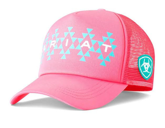 Ariat Womens Hat Baseball Ponytail Cap Mesh Logo Pink A300086029