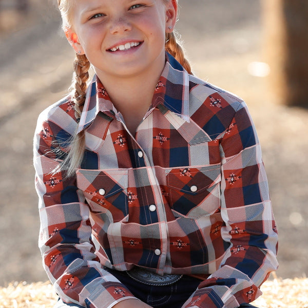 Navy Satin Button-Up Shirt for Girls | Cruel Girl Collection main image 0