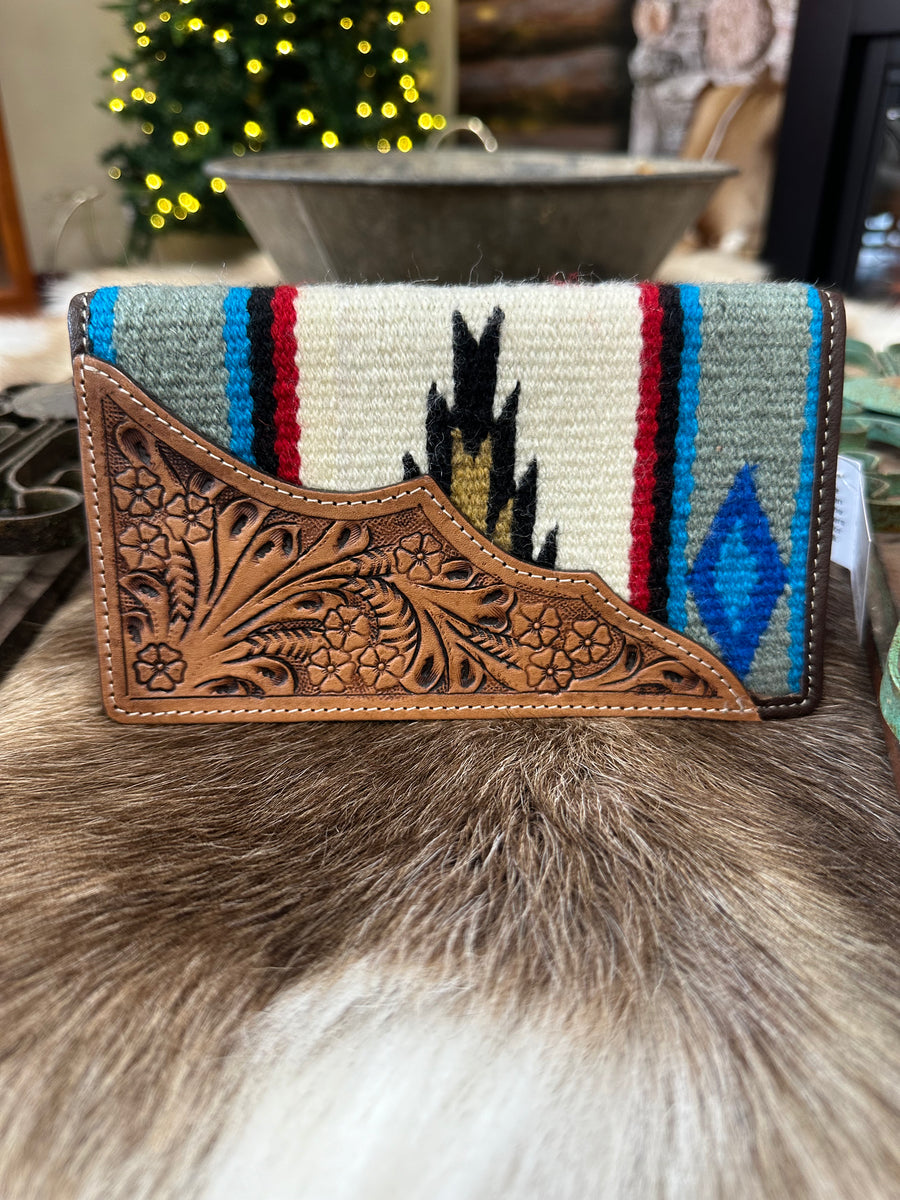 Tooled Saddle Blanket Slim Wallet The Tack House