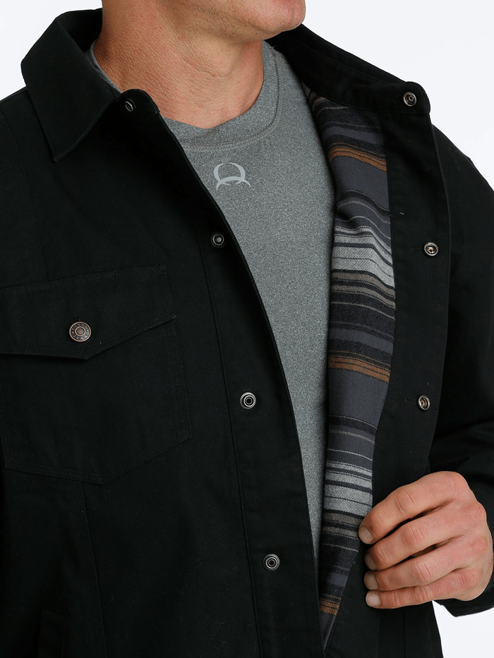 Men's Cinch Canvas Hooded Barn Coat-Black