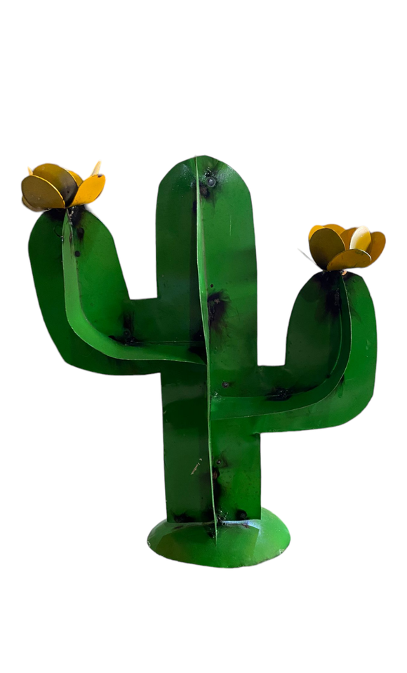 Mini metal cactus: Green