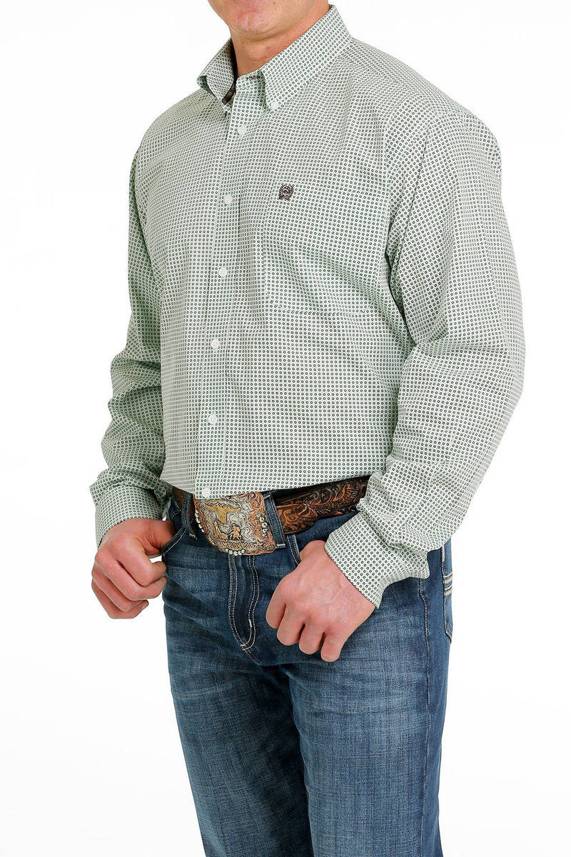 Just A Hunch Button Shirt Shell Print Green Multi