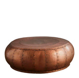 Omega Coffee Table - Iron Riveted Antique Copper