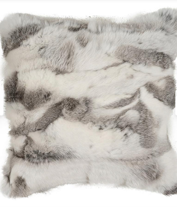 Rabbit Fur Cushion - Grey