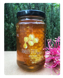 Amber Drop Honey with Honeycomb