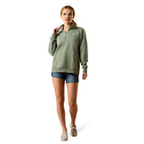 Ariat Women's Foundation Logo 1/2 Zip Sweatshirt - Sea Spray 10071505