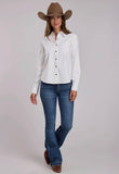 STETSON
Women's White Denim Blouse with Faux Smile Pockets
50565003