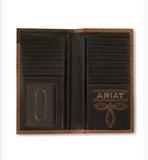 ARIAT MEN’S WALLET ‘RODEO’ OVERLAY ARIAT SHIELD BROWN ROWDY A35620282