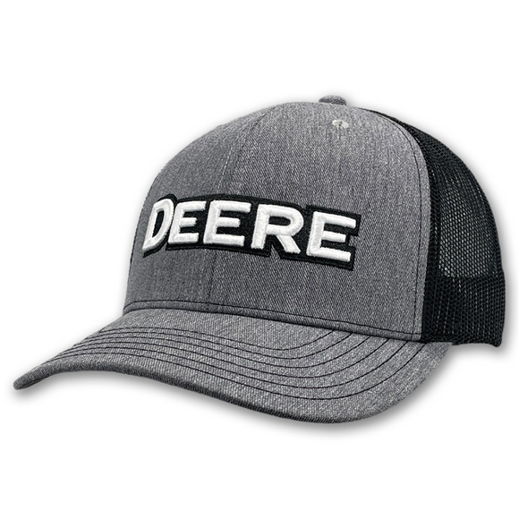 DEERE EMBOSSED MESH BACK TRUCKER CAP - CHARCOAL