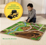 JD Rug Playmat Asst Farm w/Tractor & Construction W/Skid Steer