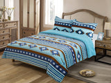 Southwest Aztec Sherpa Fleece Blanket - 3 Piece Set