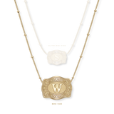 SpurWest Mini Belt Buckle Necklace (Initial) - Gold