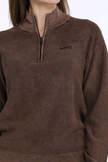 Cinch® Women's Brown Jacquard 1/4 Zip Pullover Sweater – The Tack