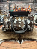Diamond Pattern Cowhide Overnight Bags - #009