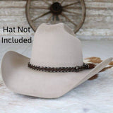 Genuine Horsehair 5 Strand Braided Hat Band with Single Tassel - Overo