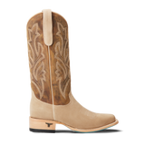 CLASSIC SQUARE BOOT - LATTE SUEDE AND BURNT CARAMEL