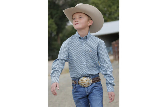 CINCH BOYS LIGHT BLUE LONG SLEEVE BUTTON DOWN - MTW7060351