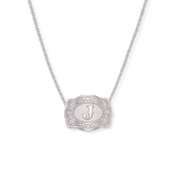 SpurWest Mini Belt Buckle Necklace (Initial) - Silver