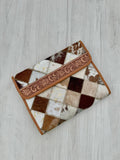 Patchwork Cowhide and Tooling Lthr Makeup Bag – AT65