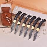 6.5' Handmade damascus folding knife, Pocket Knife