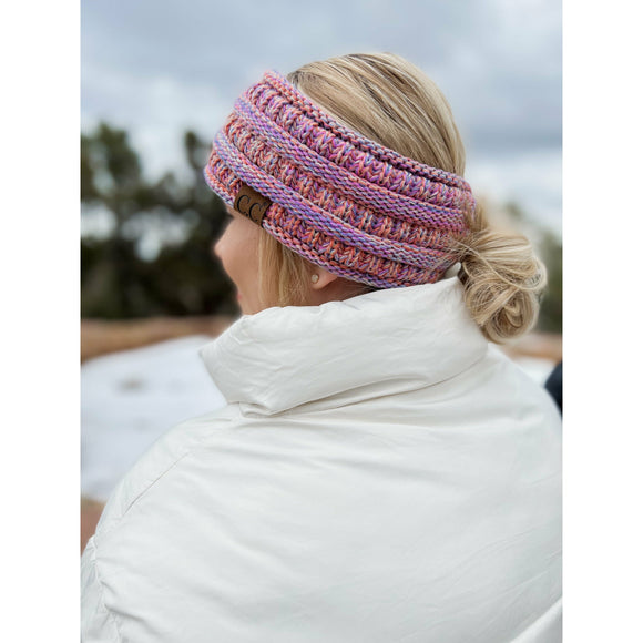 Four Tone Ribbed Knit Women's Fashion Ponytail Headband