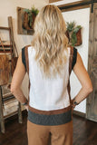 Spring 2026 Western Horse Head Colorblock Trim Sweater Vest - CBMQ