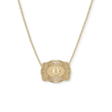 SpurWest Mini Belt Buckle Necklace (Initial) - Gold