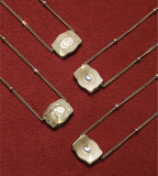 SpurWest Ultra Mini Belt Buckle Necklace (Initial) - Gold
