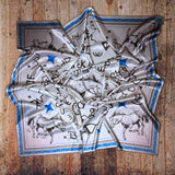 AVS-924 HORSE BRANDING PRINT SILK WILD RAG 36X36
