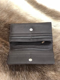 Cowhide and Leather Flap Wallet