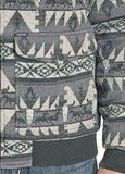 JACQUARD AZTEC HORSE BOMBER JACKET