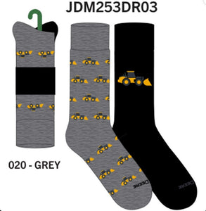 2 PACK DRESS SOCKS (GREY/BLACK SOCK SIZE 10-13/SHOE SIZE 6-12.5) 91% POLYESTER 6% NYLON 3% ELASTANE