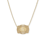 SpurWest Mini Belt Buckle Necklace (Initial) - Gold