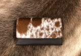 Cowhide and Leather Flap Wallet