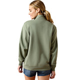 Ariat Women's Foundation Logo 1/2 Zip Sweatshirt - Sea Spray 10071505