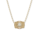 Mini Belt Buckle Necklace (Amelia Rose) - Gold