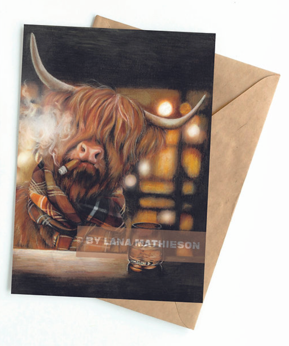 The Drovers Inn (Greeting Card) | Highland Cow Card