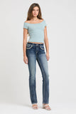 Steer Head Colorful EMB Mid-Rise Boot Cut 34" | EB-61937