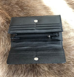 Cowhide and Leather Flap Wallet