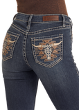 MID RISE AZTEC STEER HEAD BOOTCUT JEANS