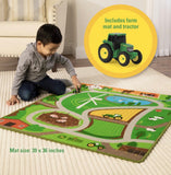 JD Rug Playmat Asst Farm w/Tractor & Construction W/Skid Steer