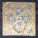 AVS-863 HORSES PRINT SILK WILD RAG/SCARF 36X36
