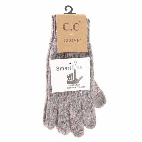 Soft Ribbed Knit Glove G2074P: Dk. Grey Multi