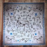 AVS-924 HORSE BRANDING PRINT SILK WILD RAG 36X36