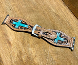 45mm Apple Watch band Tooled Leather : Stones