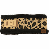 Leopard Print CC Fashion Headband with Fuzzy Lining: New Candy Pink