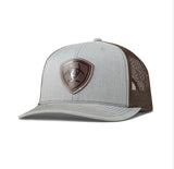 ARIAT GREY LEATHER PATCH HAT